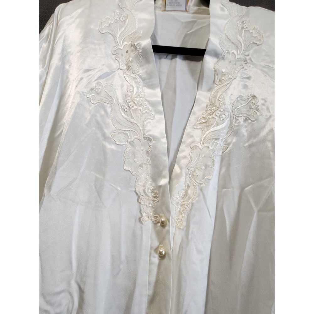 Vintage California Dynasty Robe Nightgown Shoulder Pads Size Large - Picture 3 of 7